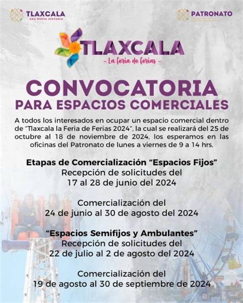 •ᐉ【feria De Tlaxcala 2024 Espacios De Venta Para Comerciantes Fijos Semifijos Y Ambulantes