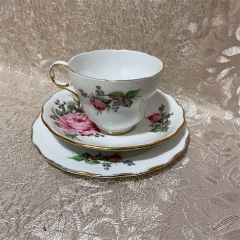 RARE Vintage Melba Bone China Tea Cup Saucer Plate Set S