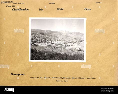La Paz Original Caption La Paz Mount Illimani Photo By Hart State