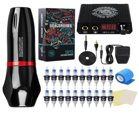 Dragonhawk Kit De Tatuaje Rotativo Rotario M Quina Lcd Agujas De