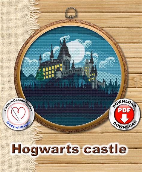 Hogwarts Cross Stitch Pdf Pattern Instant Download Modern Etsy