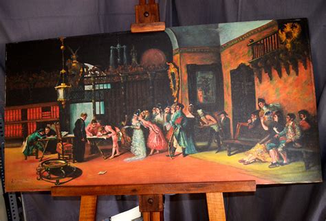 Pintura óleo antigua original replica de la época de obra de arte famosa