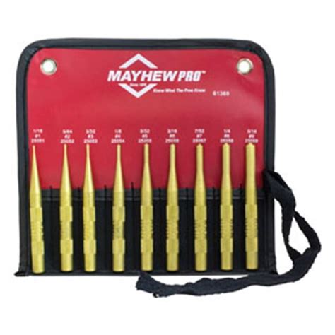 Mayhew Tools May 61368 Brass Roll Pin Punch Kit