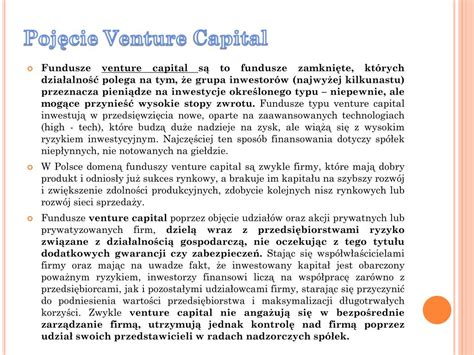 Ppt Fundusze Venture Capital I Anio Y Biznesu Powerpoint Presentation