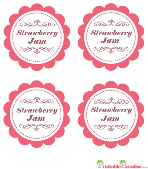 Printable Strawberry Jam Canning Jar Labels