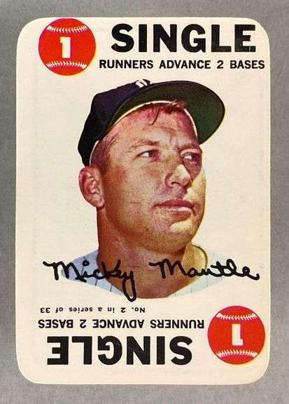 1968 Topps Baseball Game Mickey Mantle Matthew Bullock Auctioneers