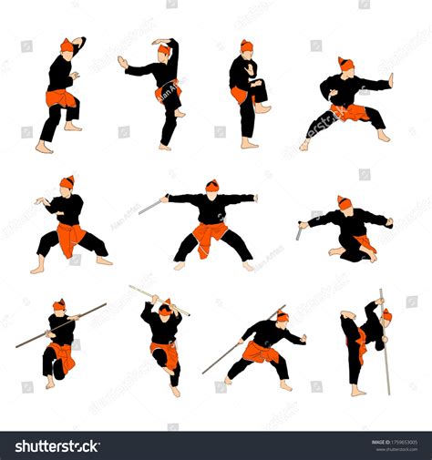 Jurus Pencak Silat Martial Arts Stock Illustration 1759653005