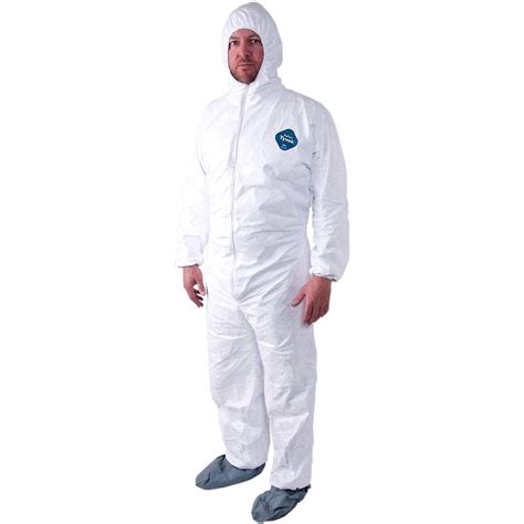 Dupont Ty122s Tyvek Coverall Suit With Hood And Boots Industrial