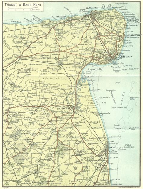 FOLKESTONE Vintage Town City Map Plan Kent 1930 Old Vintage Chart