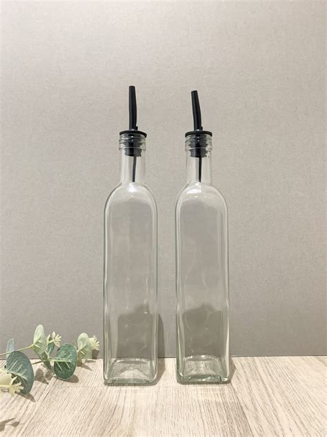 Clear Glass Oil Pourer Bottle Vinegar Olive Balsamic Pouring Etsy Uk