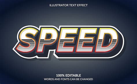 Editable Text Effect Speed Text Style Premium Vector