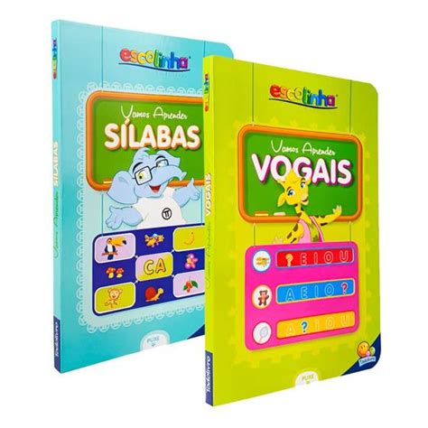 Kit Livros Escolinha Vamos Aprender Vogais S Labas Cartonado