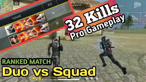 Free Fire Best Player 32 Kills Duo Vs Squad Ranked Match Top Global