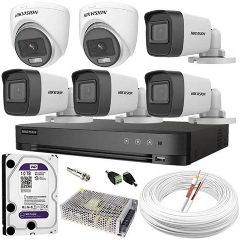 Kit Câmeras Hikvision Full HD 1080p 4 Câmeras Bullet e 2 Dome