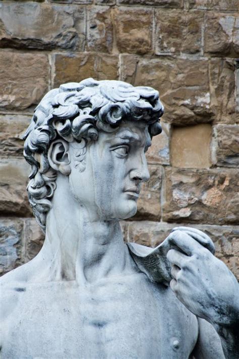 Statue Von Michelangelos David In Florenz Vor Palazzo Vecchio Stockbild