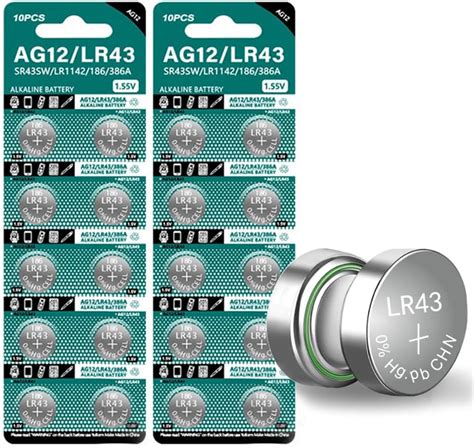 Amazon Cotchear 20pcs AG12 Coin Battery LR43 SR43 260 386 1 55V