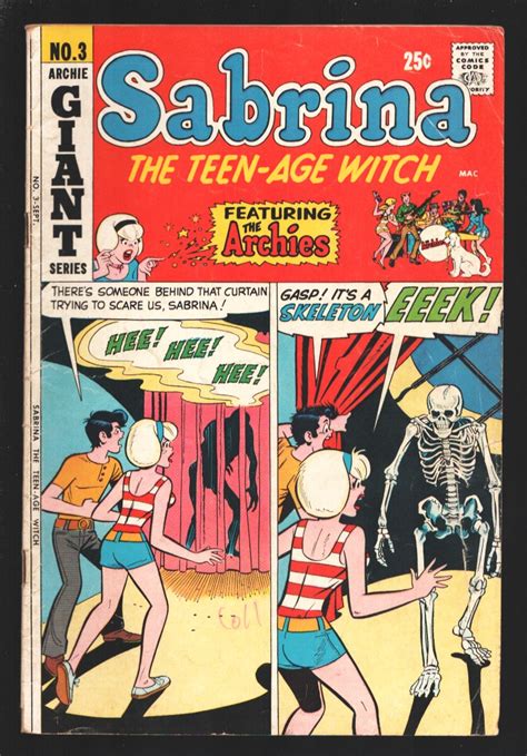 Sabrina The Teen Age Witch 3 1971 Archie Skeleton Horror Cover The