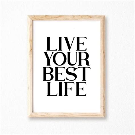Live Your Best Life Wallprint Positive Inspirational Quote - Etsy Australia