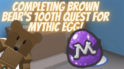 Completing Brown Bear S Th Quest For Mythic Egg Roblox Bee Swarm