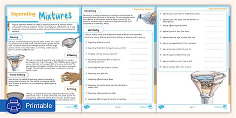 Separating Mixtures Teacher Made Twinkl