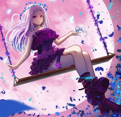 Anime Girl Purple Dress