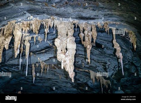 Limestone Cave Of Stalactite And Stalagmite Formations The Gruta Da