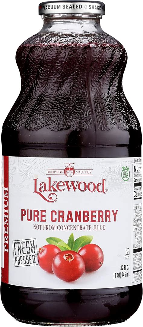 Lakewood Pure Cranberry Juice 32 Ounce Bottles Pack Of 6 Amazonca Grocery And Gourmet Food