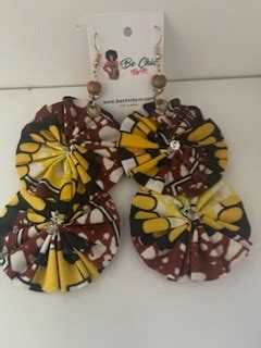 Boucles D Oreilles En Tissu Africain Wax Bechicbym