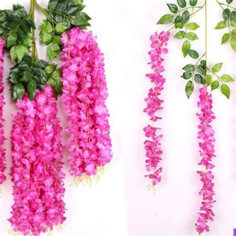 Jual Wisteria Jumbo Gantung Daun Rambat Plastik Bunga Lavender Tanaman