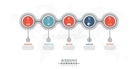 Plantilla De Línea De Tiempo De Infografía Para El Diagrama De Gráficos