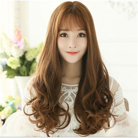 Jual Wig Full Panjang Bergelombang Korean Version Wig Long Hair Curly