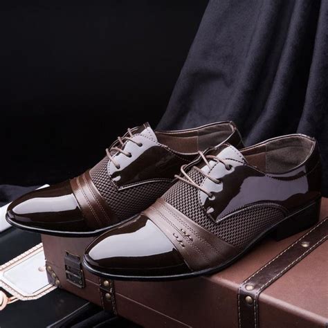 Size 6.5 11 Mens Dress Shoes Fashion Oxford Shoes For Men Black / Brown Pu Leather Wedding & For ...