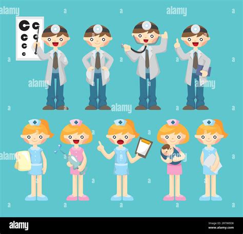 Cartoon Doctor And Nurse Icon Stock Vector Image And Art Alamy