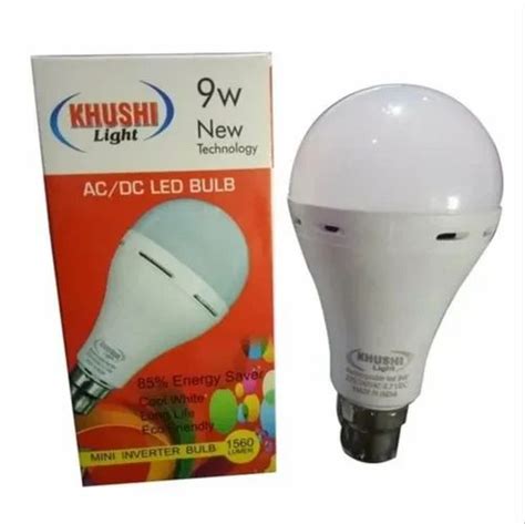 9 W Khushi Light AC DC LED Bulb Cool Daylight At Rs 11 Piece In New