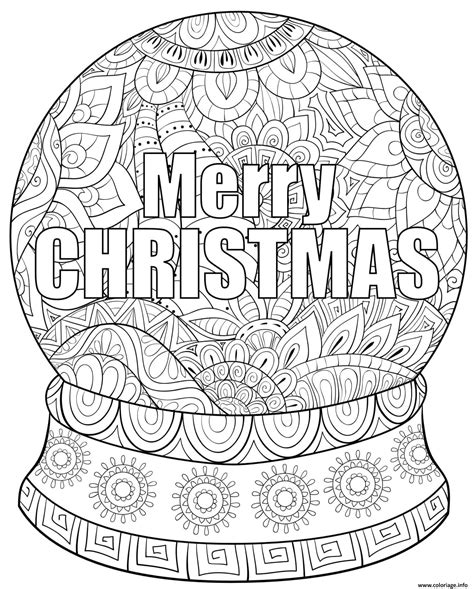 Coloriage Boule De Noel Merry Christmas Mandala Dessin Noel Adulte à