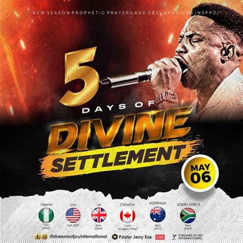 NSPPD 5 DAYS OF DIVINE SETTLEMENT DAY 1 NSPPD 6TH MAY 2024