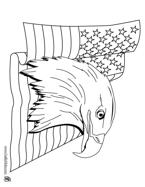 Bald eagle and us flag coloring pages - Hellokids.com