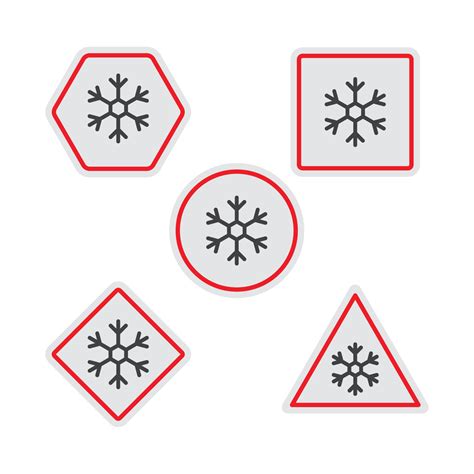 Set of warning sign snow. Vector icon template 7381338 Vector Art at ...