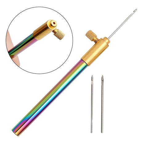 Tambour Crochet Hook With 3 Embroidery Beading Knitting Tool Non Slip