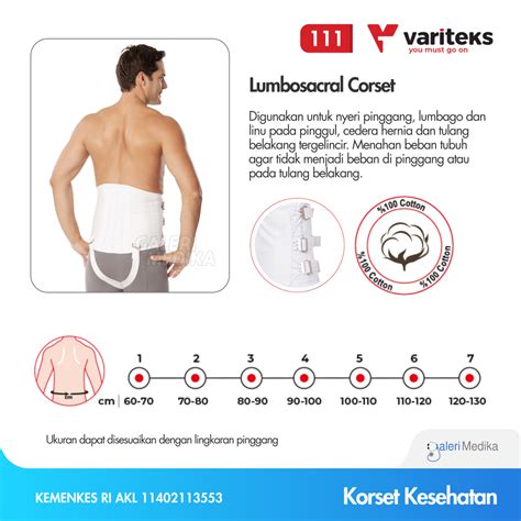 Korset Kesehatan Variteks 111 Variteks Lumbosacral Corset Galeri Medika