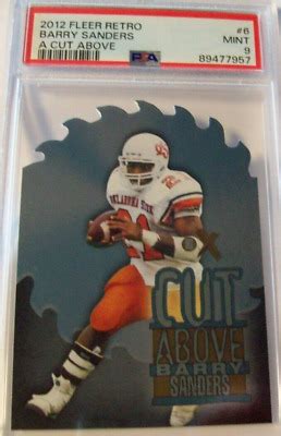 Barry Sanders Fleer Retro Skybox E X A Cut Above Psa