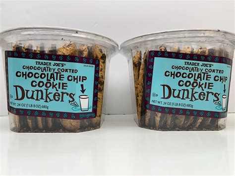 2 Packs Trader Joes Chocolatey Coated Chocolate Chip Dunkers 24 Oz