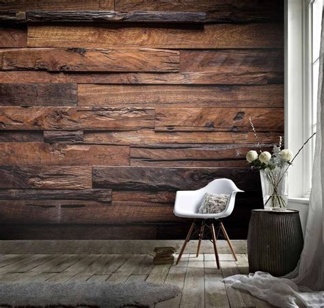 3d Dark Wood Grain Wallpaper Brown Wall Mural Rugged Wall Decor Old Wall Art Peel And Stick