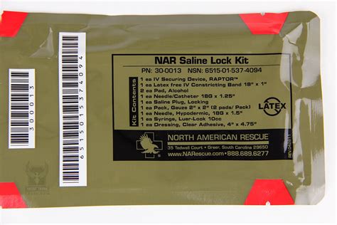 NAR Saline Lock Kit | bodyarmorusa