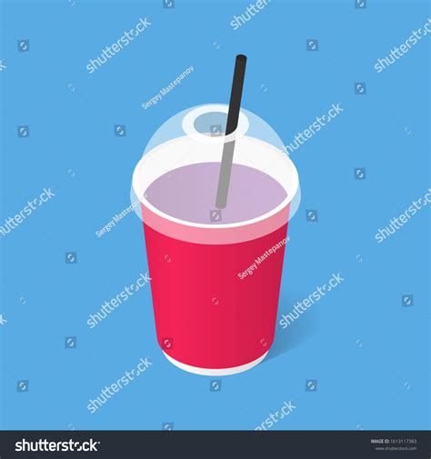 Disposable Paper Cup Straw Isometric Illustration Stock Vector Royalty Free 1613117383