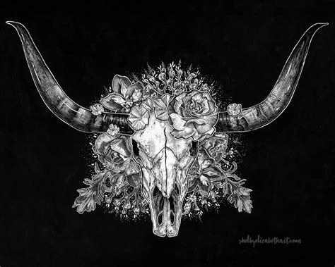 Longhorn Skull Drawing at PaintingValley.com | Explore collection of Longhorn Skull Drawing