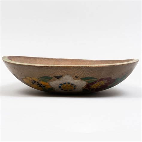 Painted Wood Bowl Attributed To Lucia Mathews For Sale At Auction On