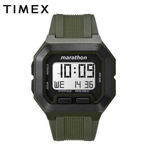 Timex Marathon Green Resin Digital Watch For Men TW5M43900 SPORTS