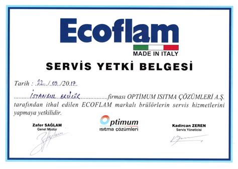 Ecoflam Brülör Yetkili Servisi