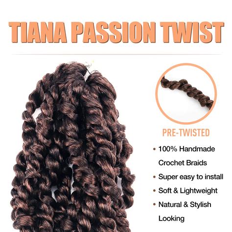 ToyoTress 8 Packs Tiana Pre Twisted Passion Twist Hair Pre Looped